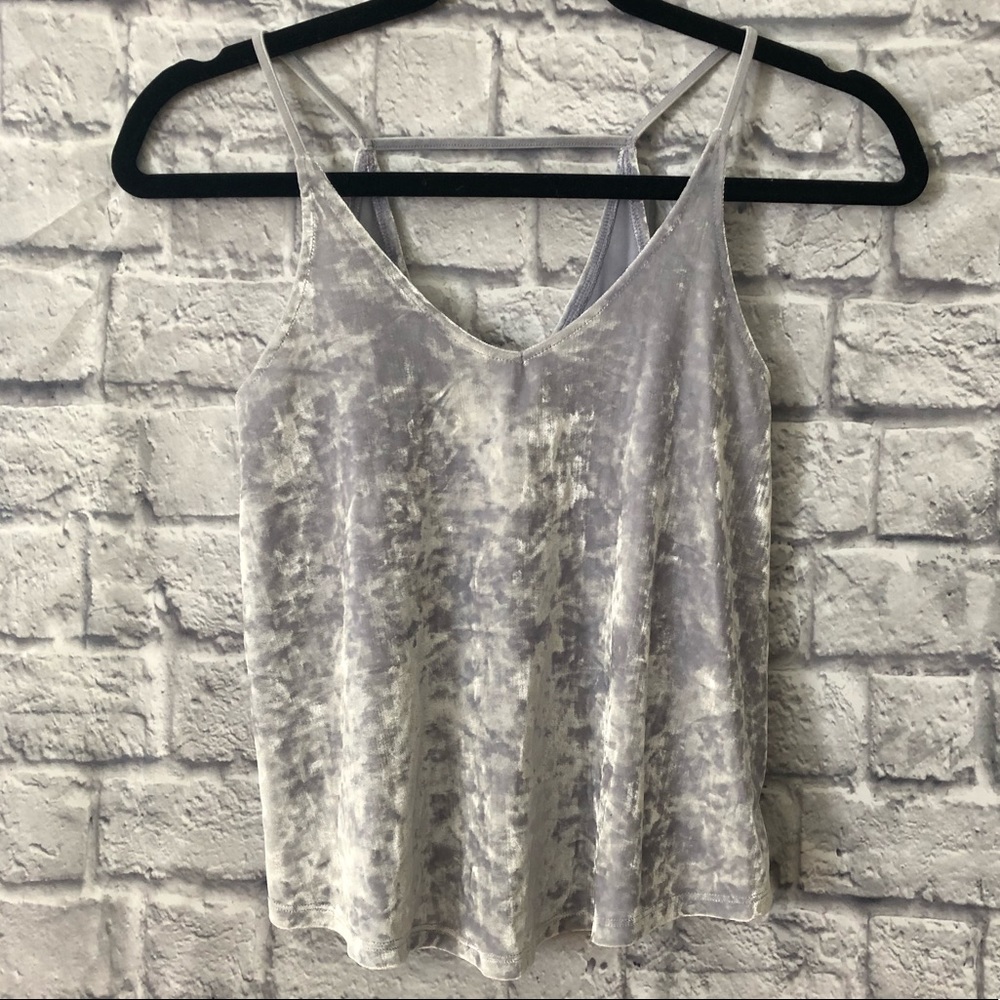 American Eagle Crushed Velvet Periwinkle Tank